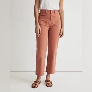 Madewell Womens Emmett 2.0 Wide-Leg Crop Pants Dried Rose Pink Size 27